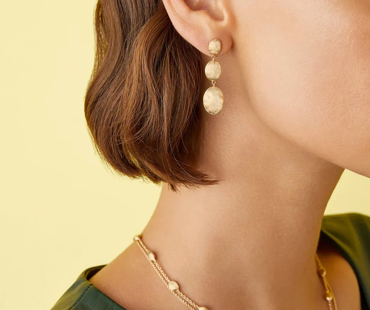 Marco Bicego Siviglia 18ct Yellow Gold Triple Earrings sold by Jura Watches product image thumbnail 3