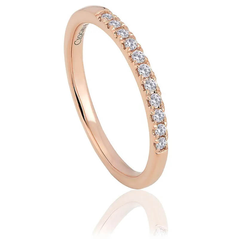 Clogau Timeless 9ct Rose Gold 0.16ct Diamond Wedding Ring sold by Jura Watches