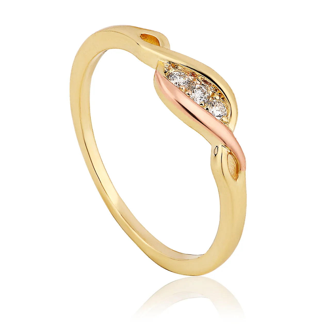 Clogau Past Present Future 9ct Yellow Gold Diamond Ring sold by Jura Watches