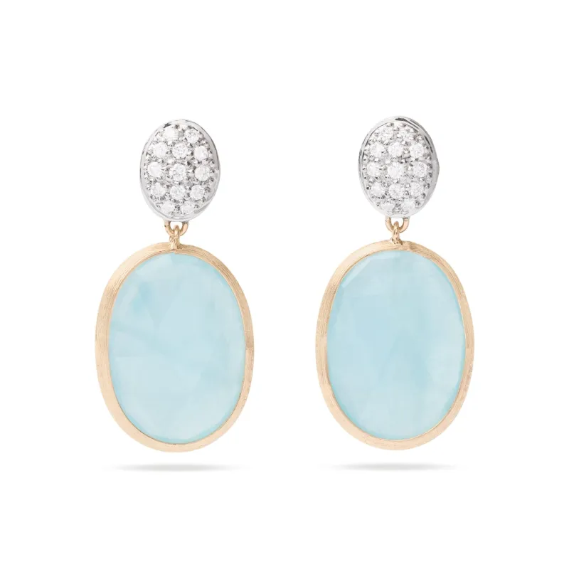 Marco Bicego Siviglia 18ct Yellow Aquamarine Diamond Earrings sold by Jura Watches