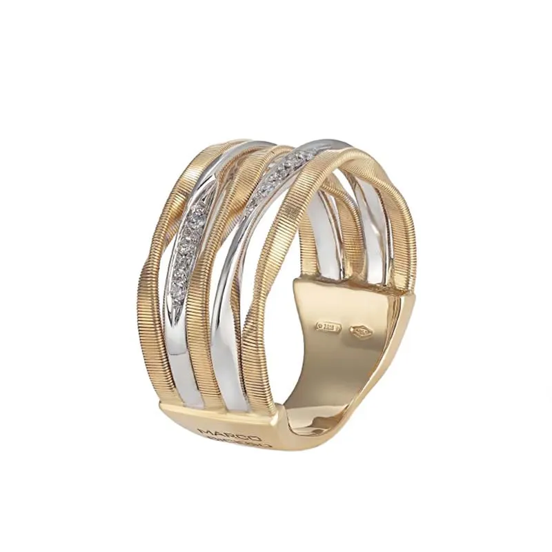 Marco Bicego Marrakech Onde 18ct Yellow Gold Diamond Ring sold by Jura Watches