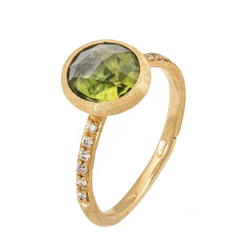Marco Bicego Jaipur 18ct Yellow Gold Peridot Diamond Ring sold by Jura Watches