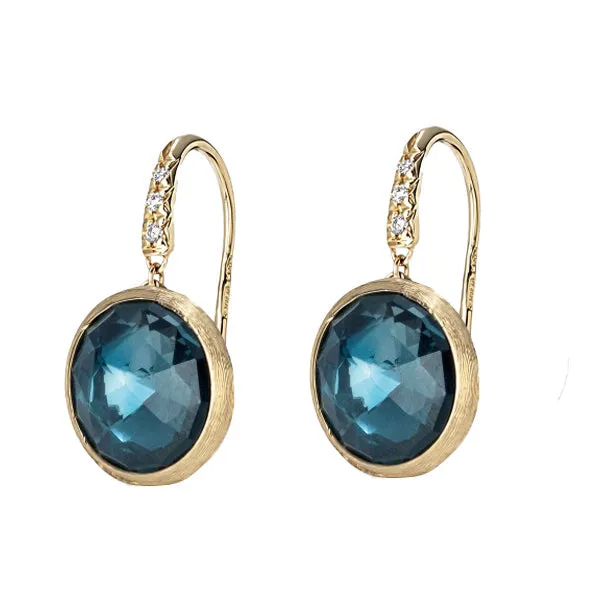 Marco Bicego Jaipur 18ct Yellow Gold London Blue Topaz Diamond Drop Earrings sold by Jura Watches product image thumbnail 2