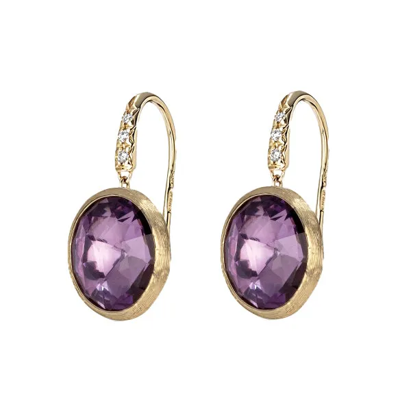 Marco Bicego Jaipur 18ct Yellow Gold Amethyst Diamond Drop Earrings sold by Jura Watches product image thumbnail 2