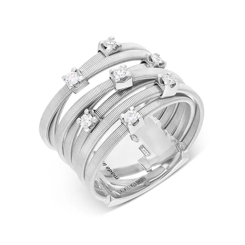 Marco Bicego Goa 18ct White Gold 0.21ct Diamond Ring sold by Jura Watches