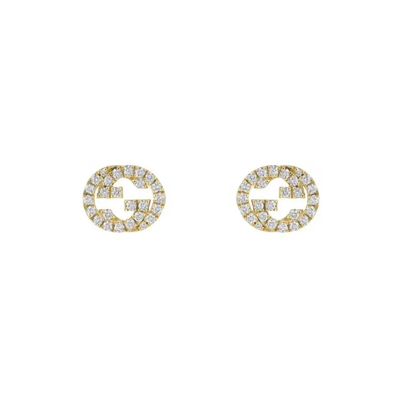 Gucci Interlocking 18ct Yellow Gold 0.38ct Diamond Stud Earrings D sold by Jura Watches