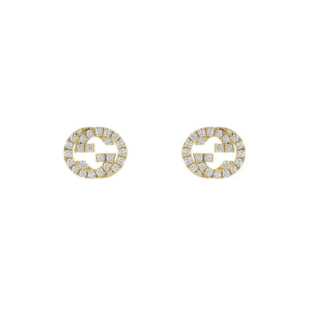 Gucci Interlocking 18ct Yellow Gold 0.38ct Diamond Stud Earrings D sold by Jura Watches