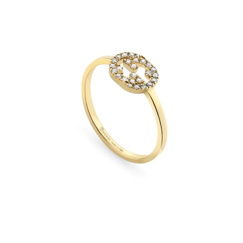 Gucci Interlocking 18ct Yellow Gold 0.12ct Diamond Ring D sold by Jura Watches