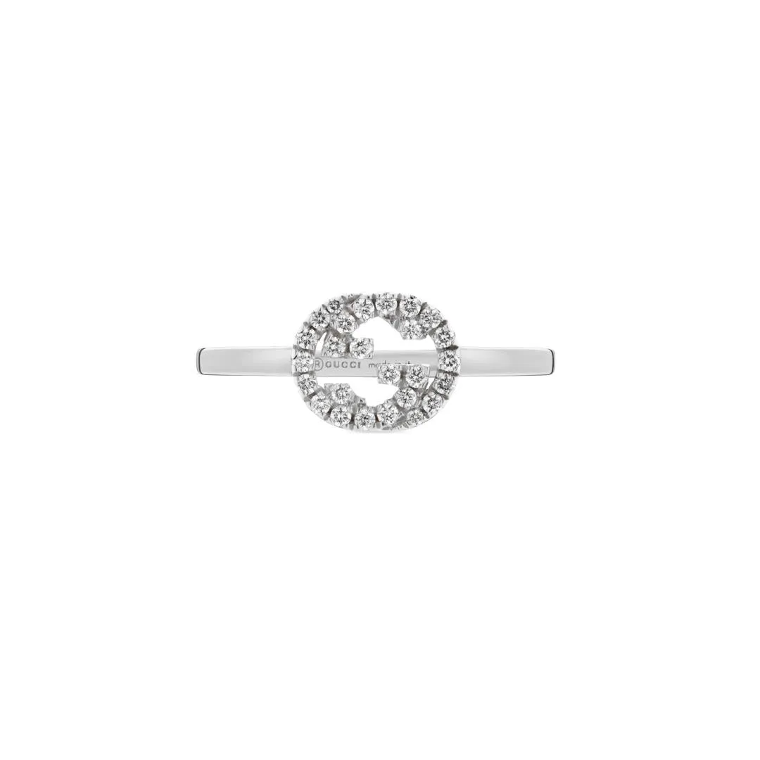 Gucci Interlocking 18ct White Gold 0.12ct Diamond Ring D sold by Jura Watches product image thumbnail 2