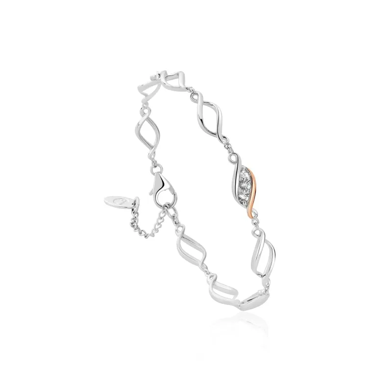 Clogau Past Present Future Sterling Silver White Topaz Bracelet sold by Jura Watches