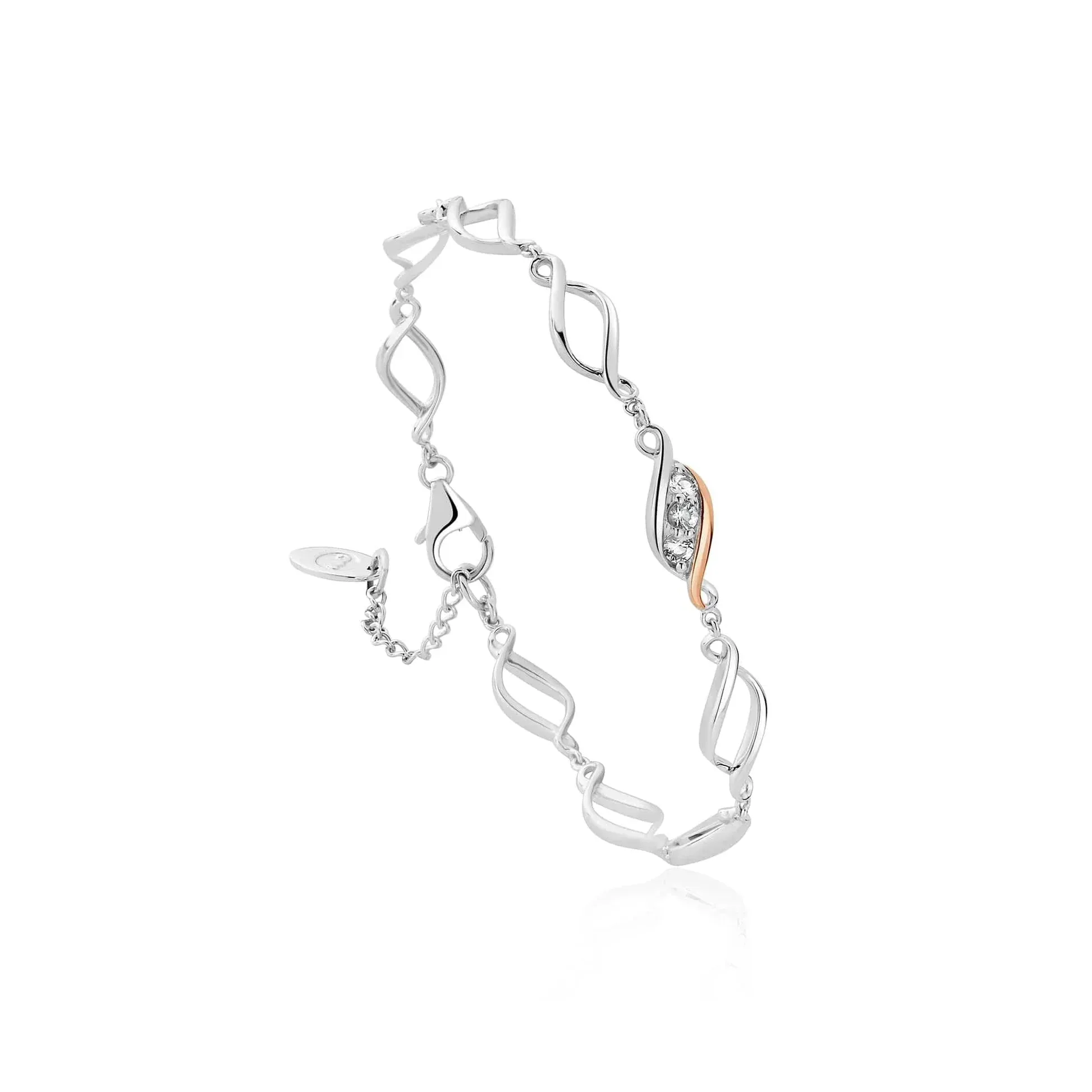 Clogau Past Present Future Sterling Silver White Topaz Bracelet sold by Jura Watches
