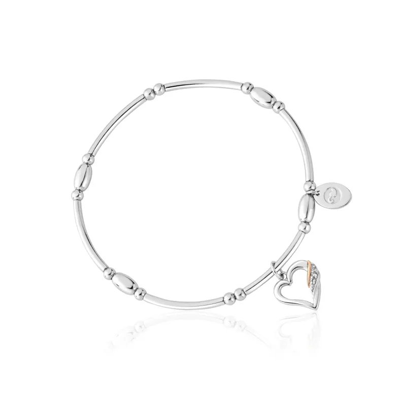 Clogau Past Present Future Heart Sterling Silver Affinity Bracelet sold by Jura Watches