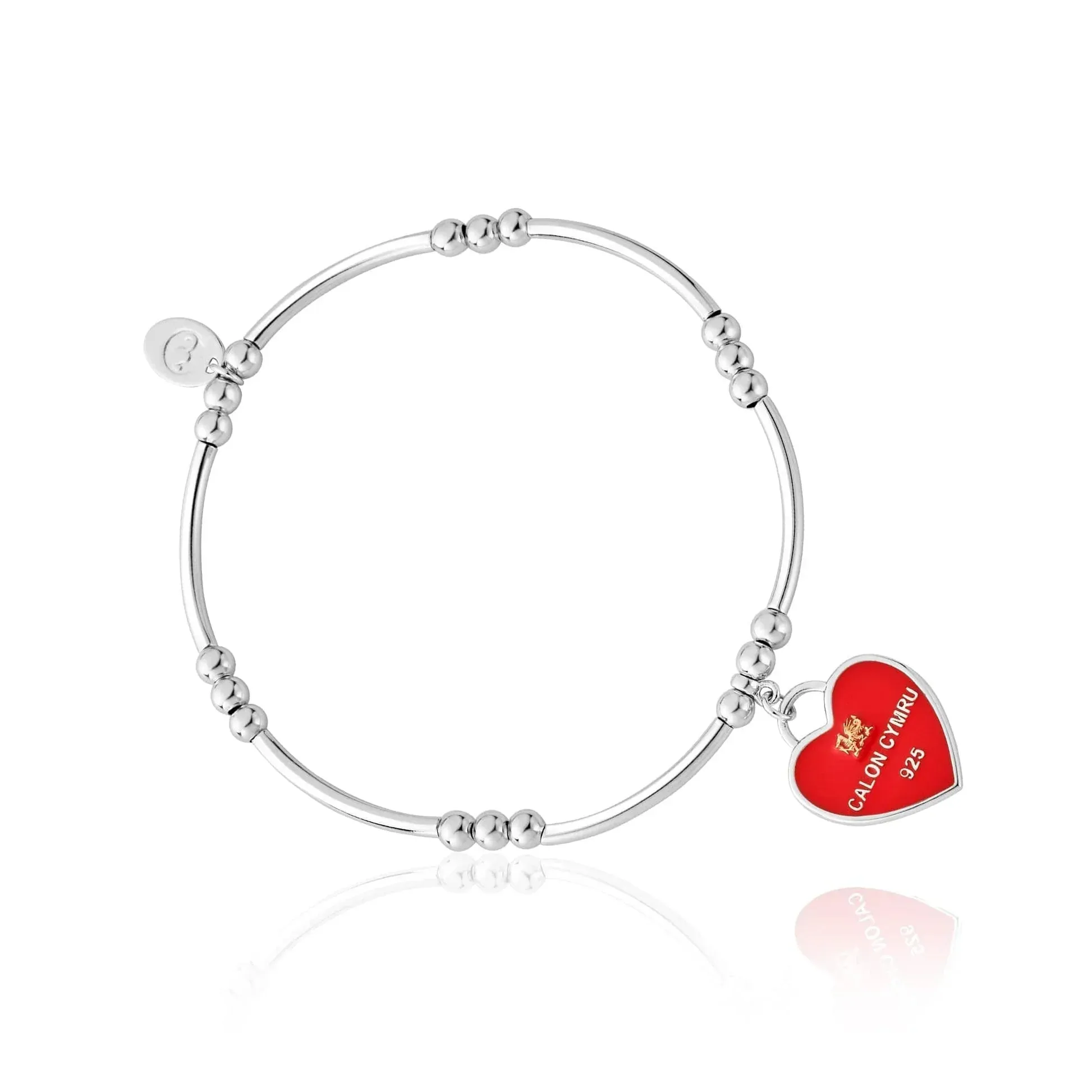 Clogau Welsh Heart Sterling Silver Red Enamel Affinity Bracelet sold by Jura Watches