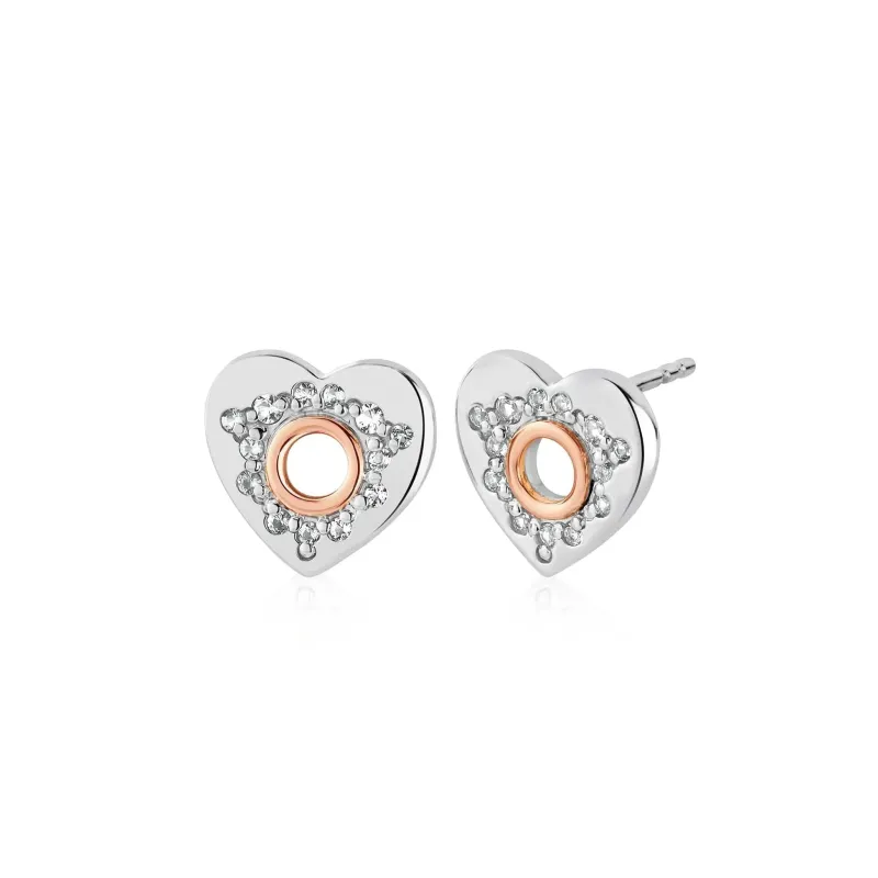 Clogau Cariad Sparkle Sterling Silver Sparkle White Topaz Stud Earrings sold by Jura Watches