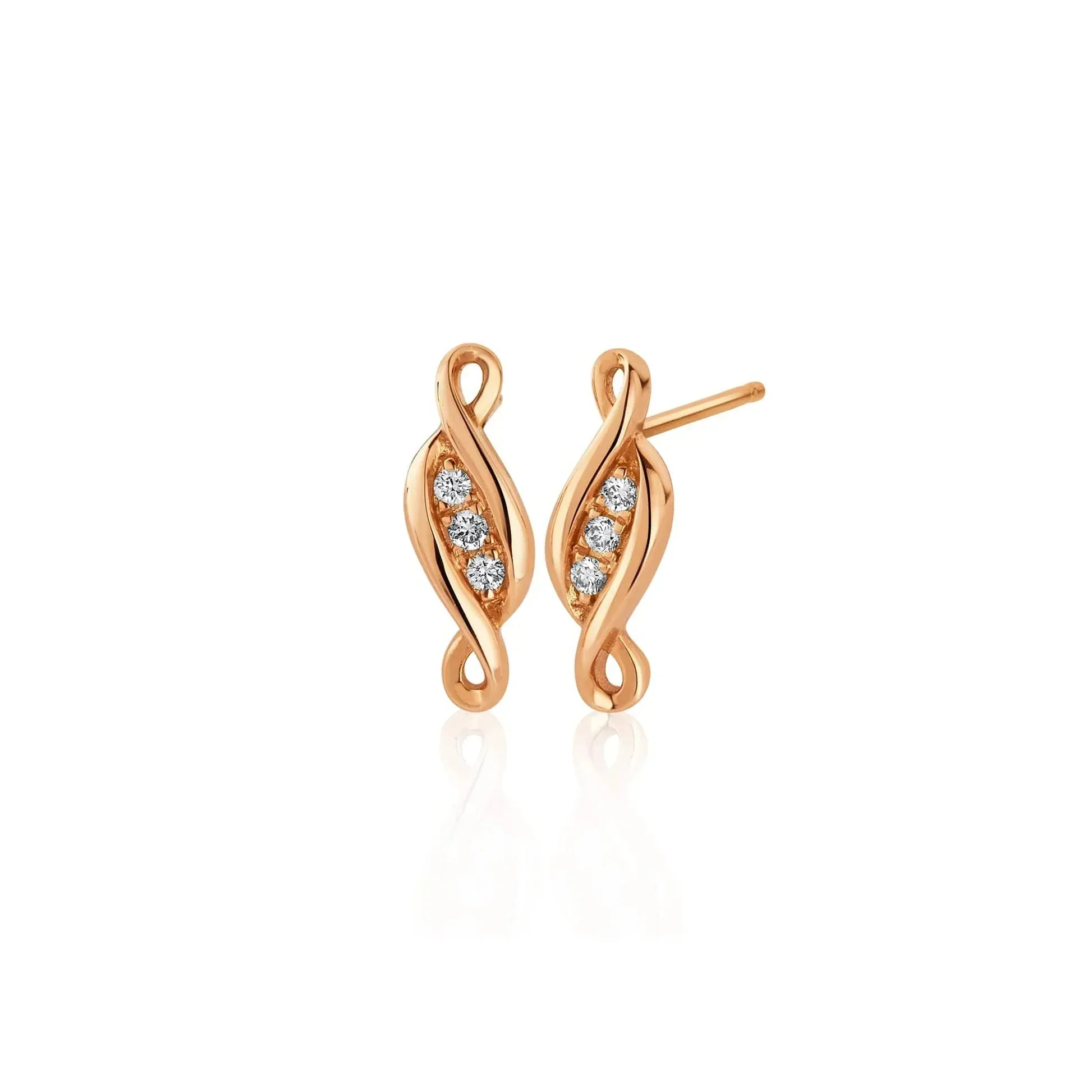 Clogau Past Present Future 1854 18ct Gold Diamond Stud Earrings sold by Jura Watches
