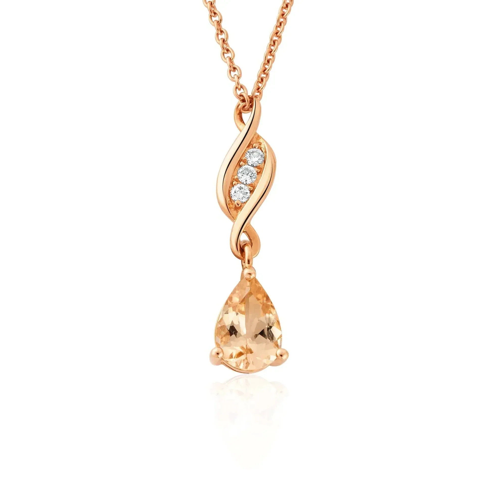 Clogau Past Present Future 1854 18ct Gold Diamond Morganite Necklace sold by Jura Watches
