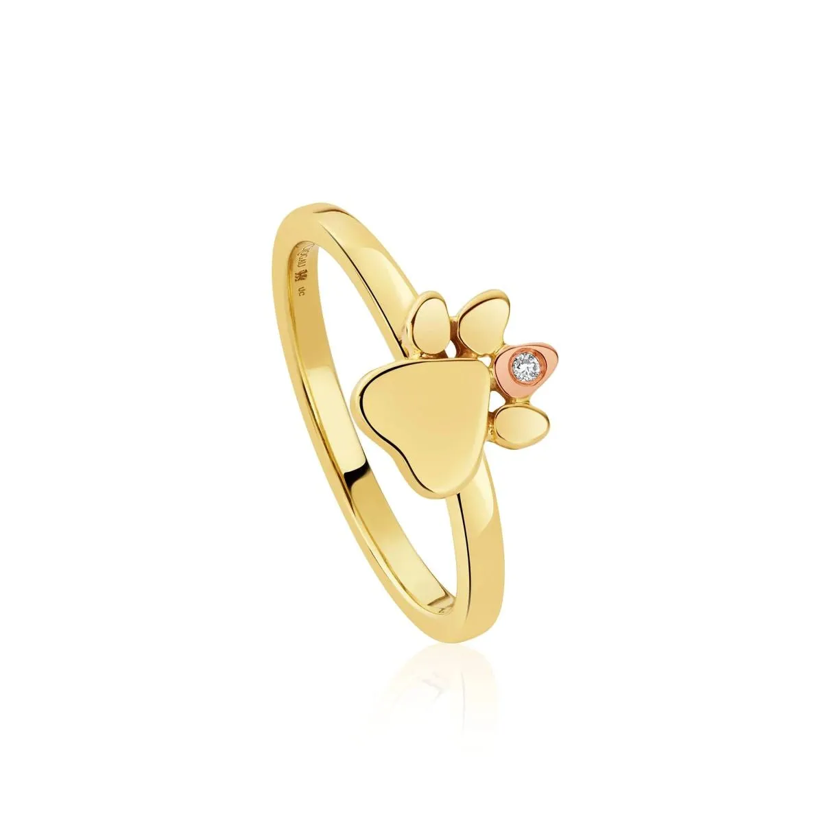 Clogau Paw Prints On My Heart 9ct Gold Diamond Ring sold by Jura Watches