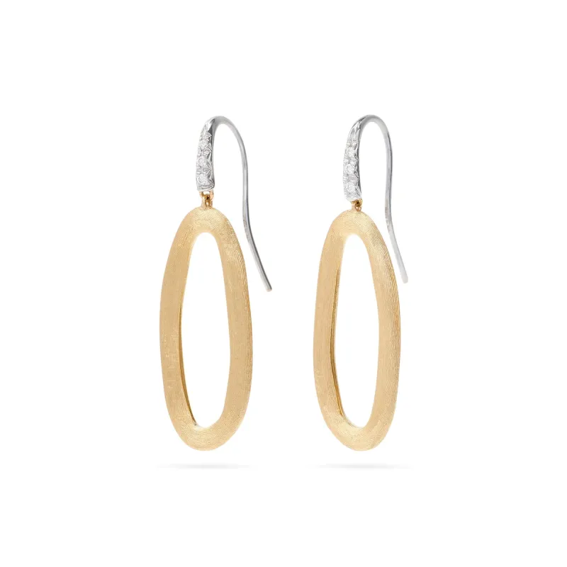 Marco Bicego Jaipur Link 18ct Yellow Gold Diamond Hook Earrings sold by Jura Watches