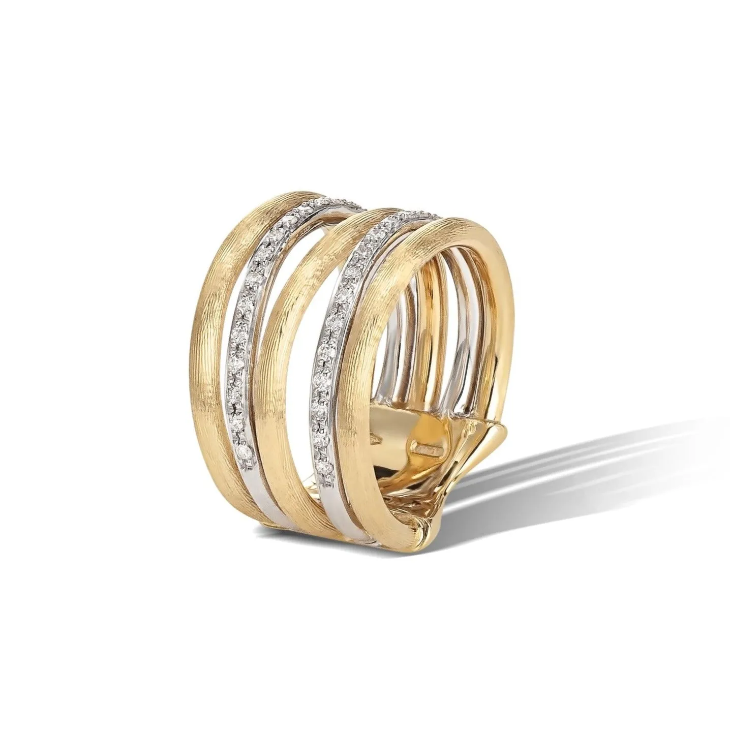 Marco Bicego Jaipur Link 18ct Yellow and White Gold Diamond Ring sold by Jura Watches