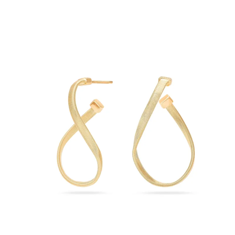Marco Bicego Marrakech 18ct Yellow Gold Twisted Irregular Hoop Earrings Small sold by Jura Watches