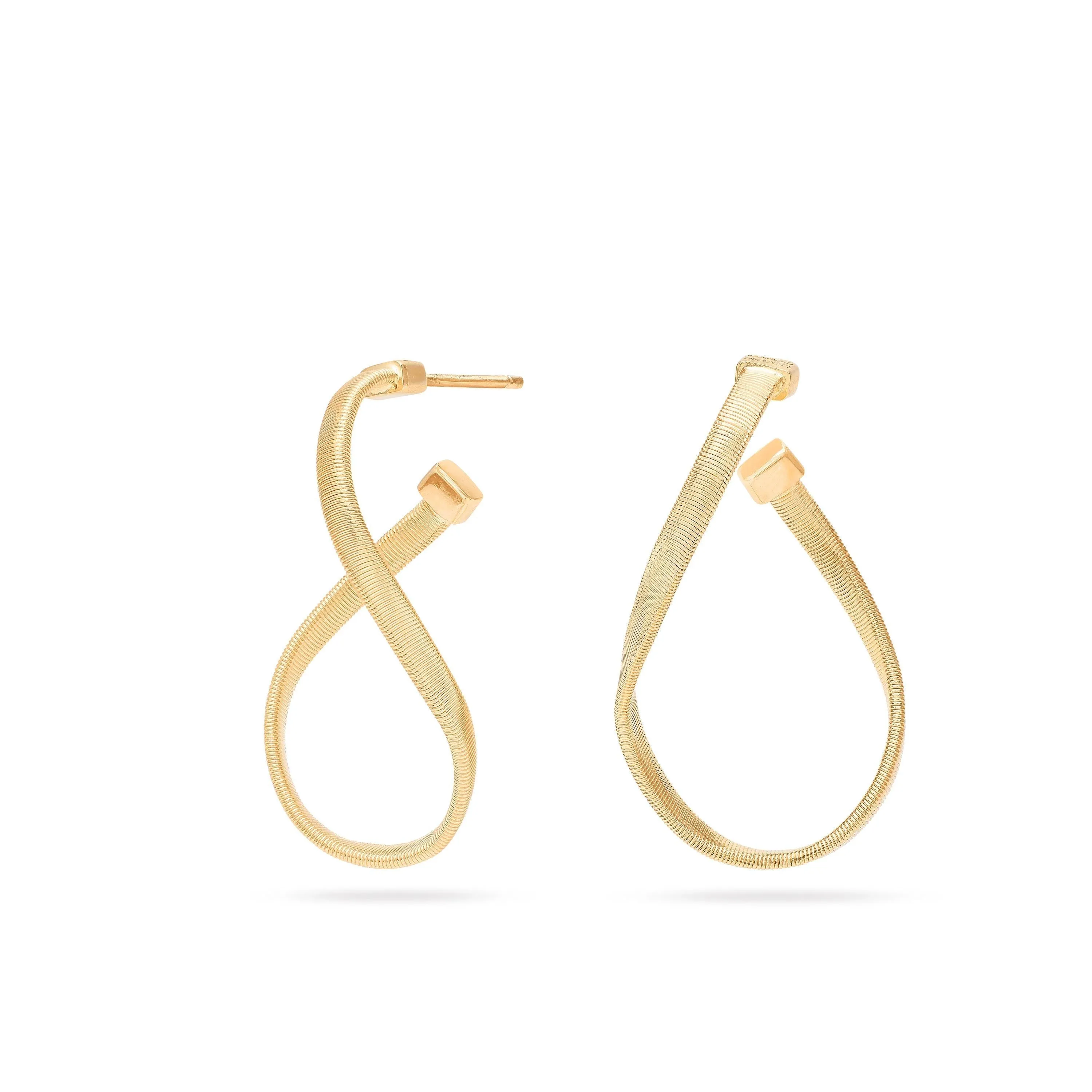 Marco Bicego Marrakech 18ct Yellow Gold Twisted Irregular Hoop Earrings Small sold by Jura Watches