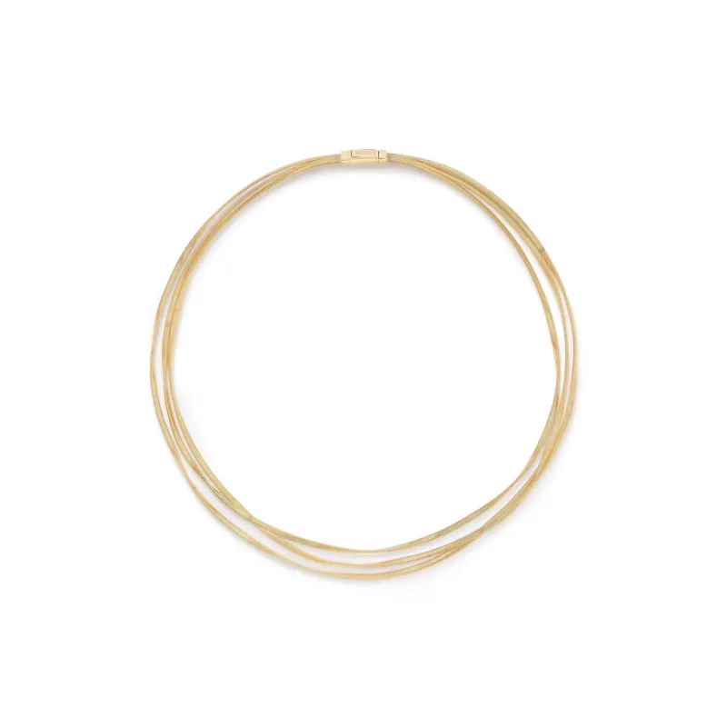 Marco Bicego Marrakech 18ct Yellow Gold Three Strand Coil Necklace sold by Jura Watches