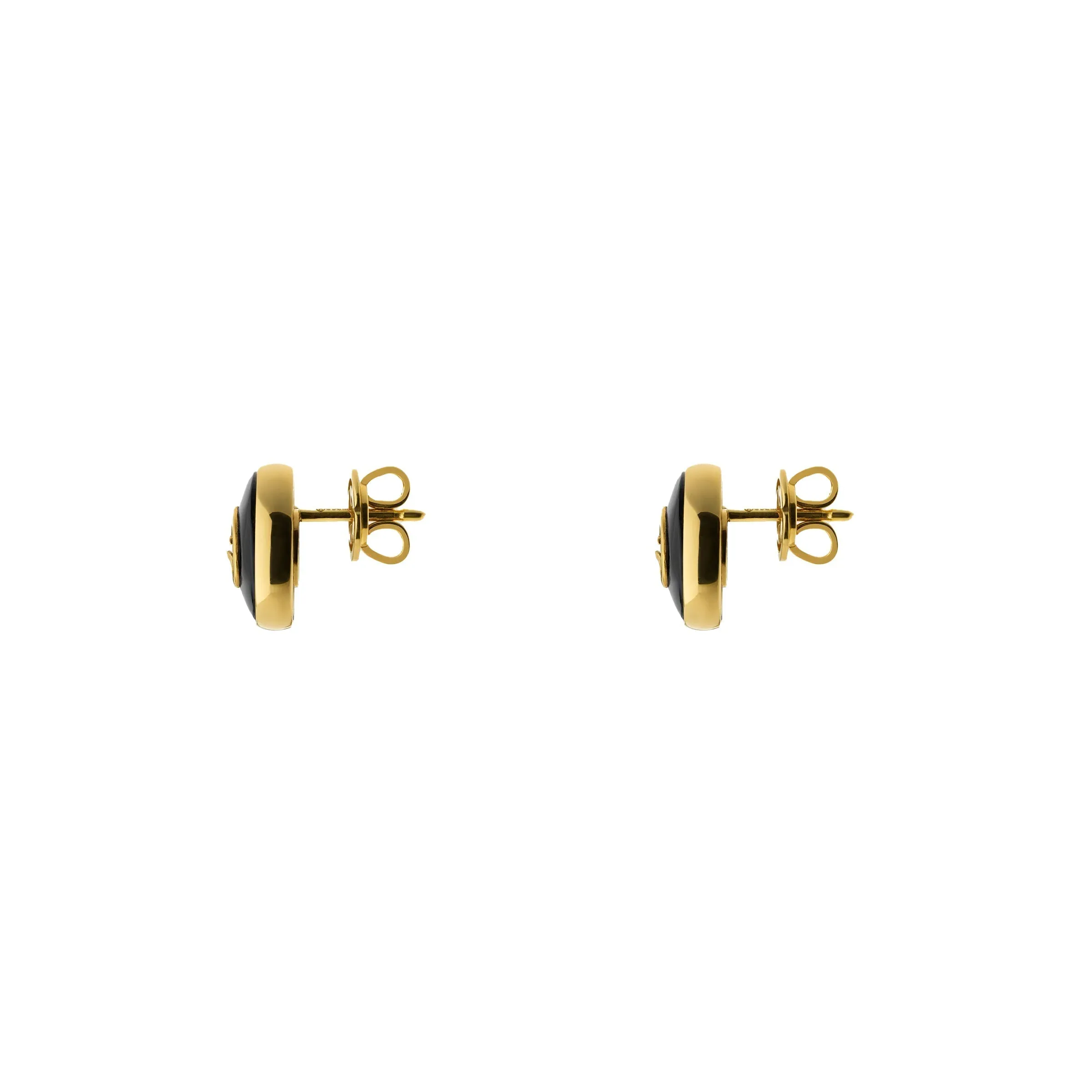 Gucci Interlocking 18ct Yellow Gold Black Onyx Stud Earrings sold by Jura Watches product image thumbnail 2