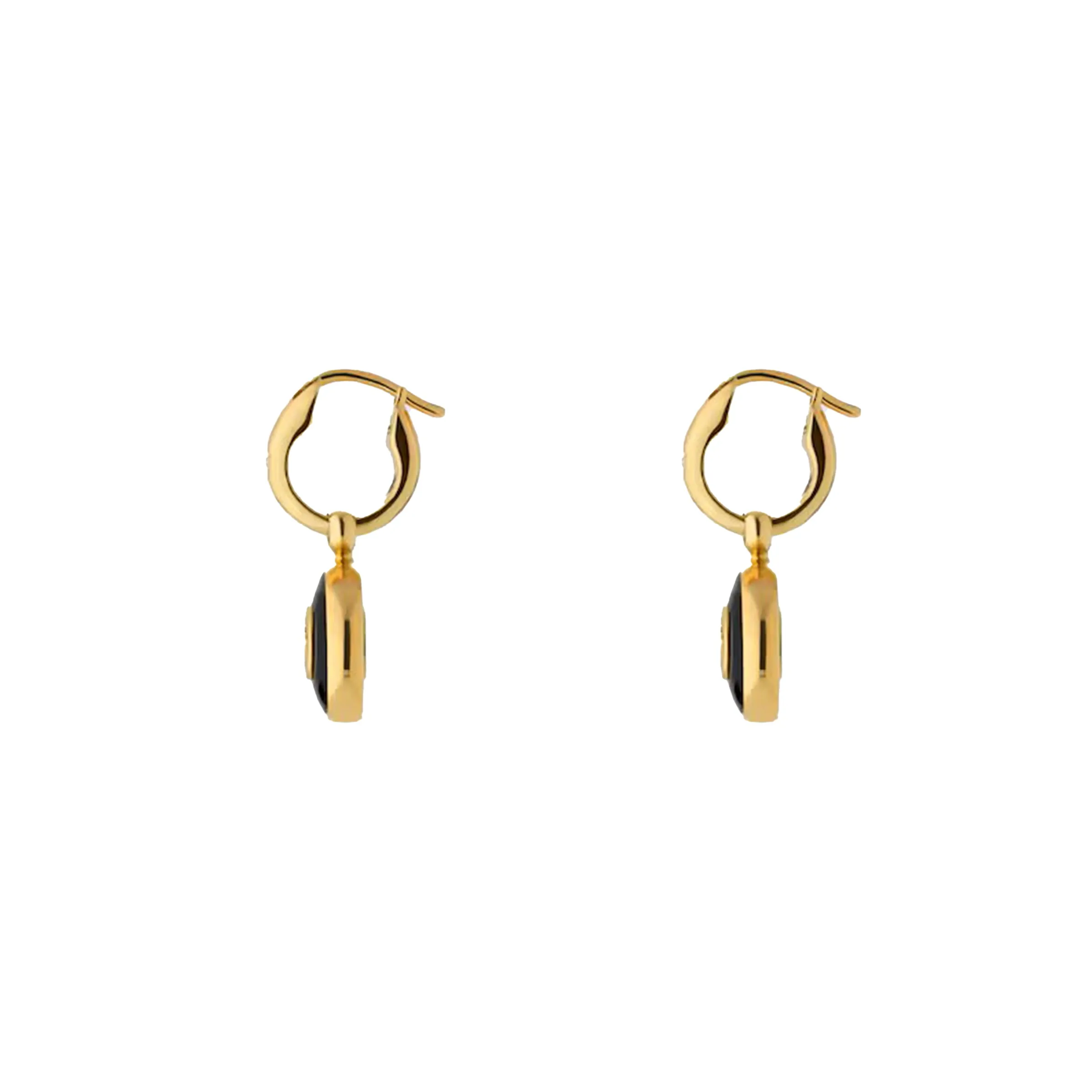 Gucci Interlocking 18ct Yellow Gold Black Onyx Hoop Earrings D sold by Jura Watches product image thumbnail 2