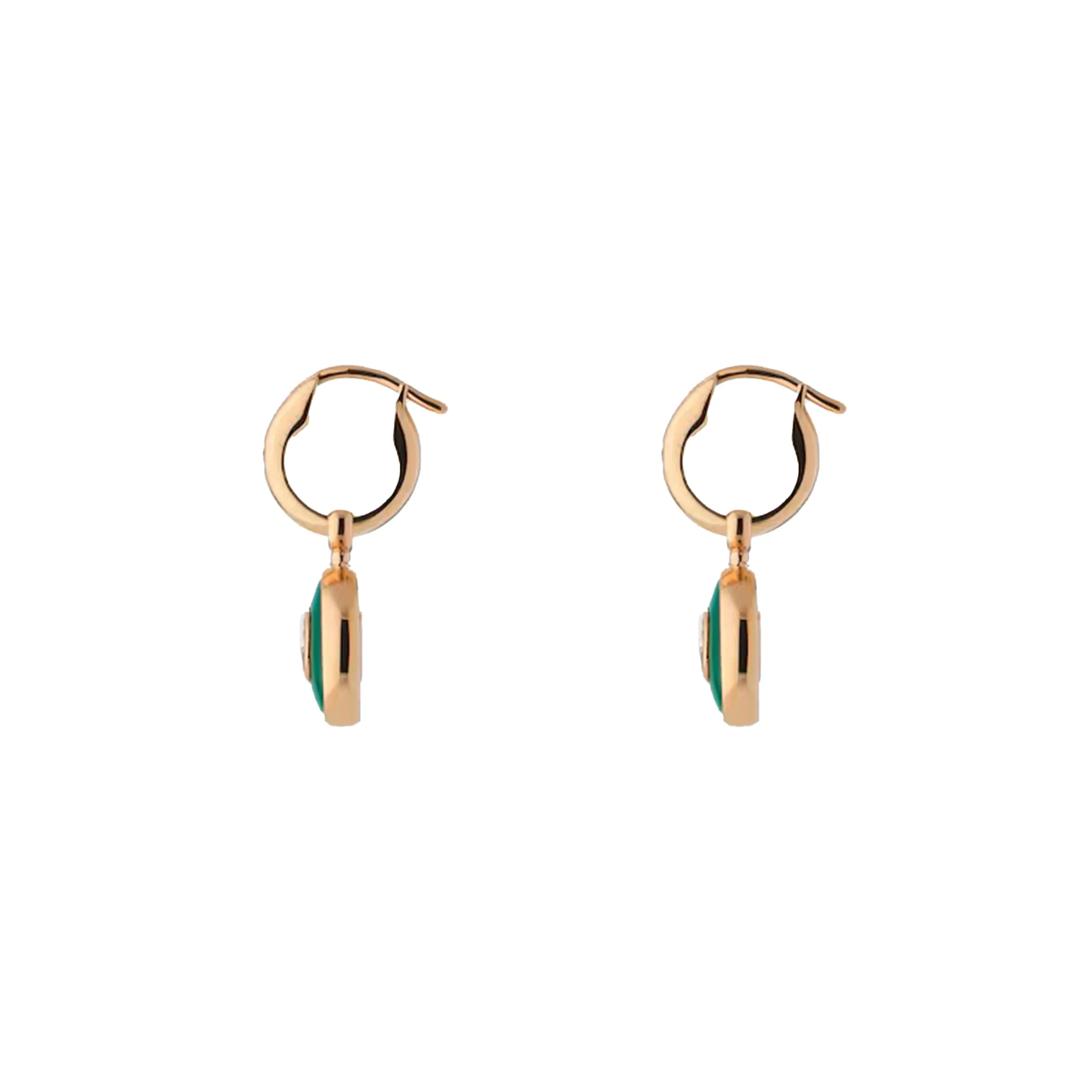 Gucci Interlocking 18ct Rose Gold Green Agate Hoop Earrings D sold by Jura Watches product image thumbnail 2