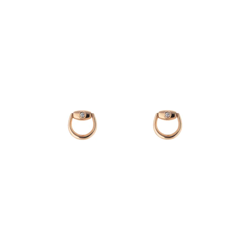 Gucci Horsebit 18ct Rose Gold Diamond Stud Earrings D sold by Jura Watches