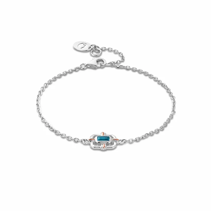 Clogau Enchanted Gateways Sterling Silver Swiss Blue Topaz Stud Bracelet sold by Jura Watches