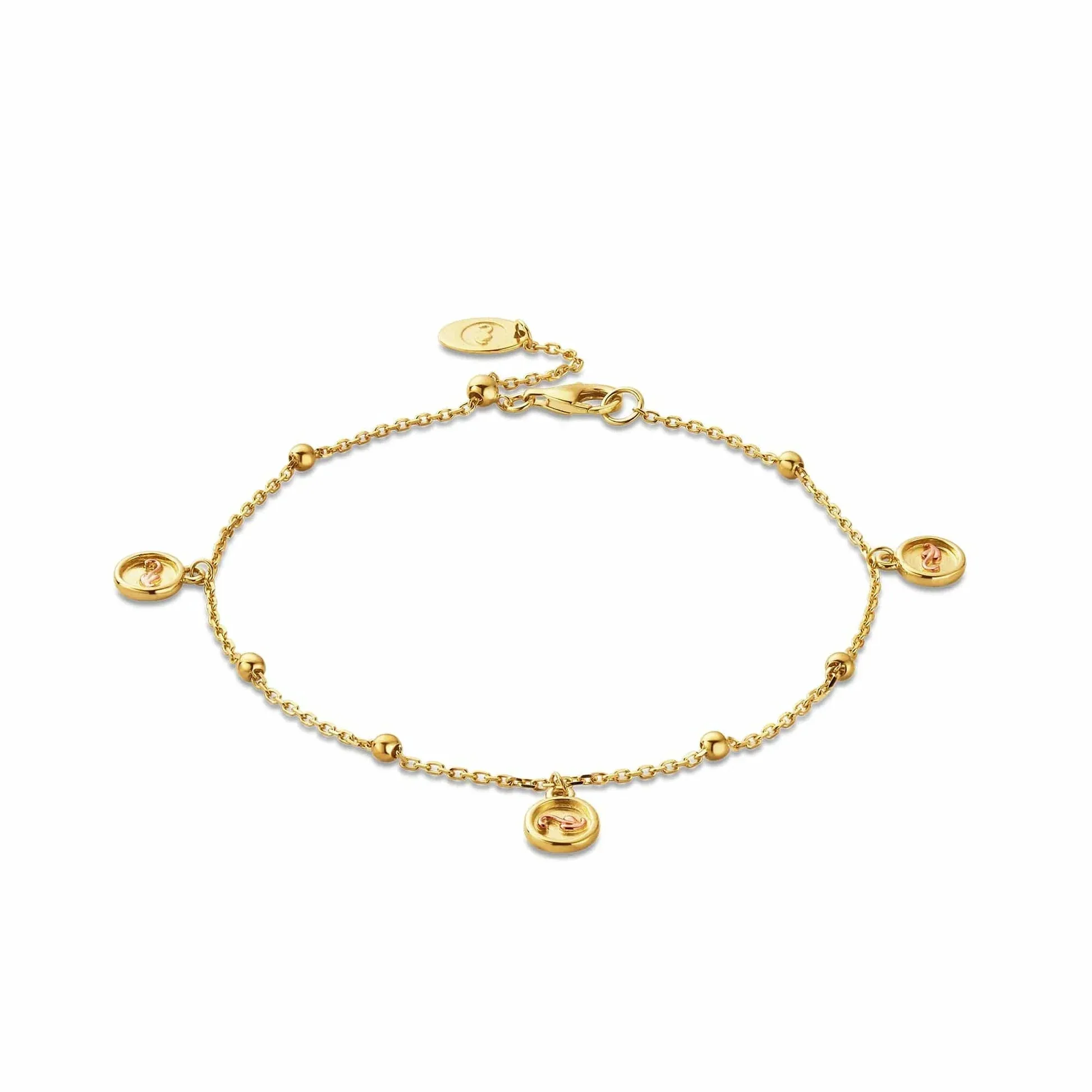 Clogau Tree of Life Insignia 9ct Yellow Gold Drop Bracelet sold by Jura Watches