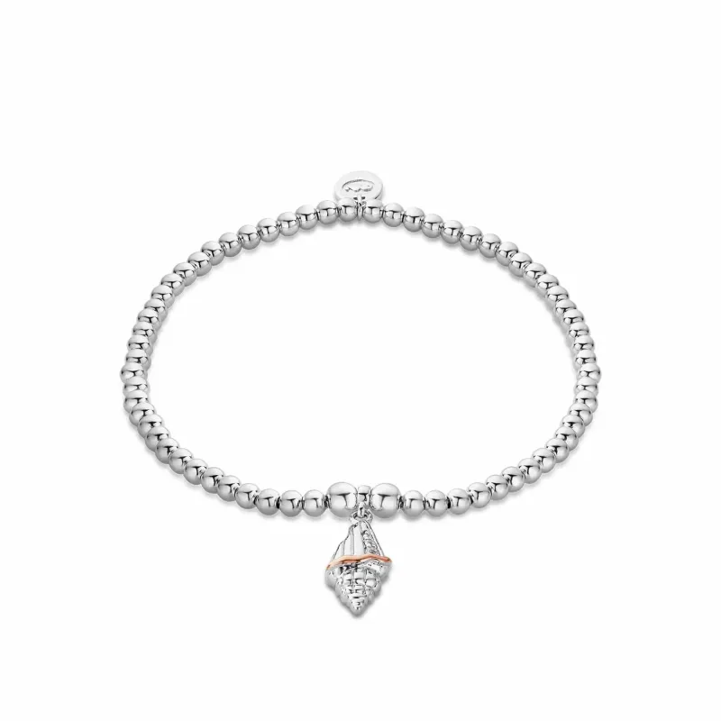 Clogau Sterling Silver Sounds of the Sea Stud Affinity Bracelet sold by Jura Watches