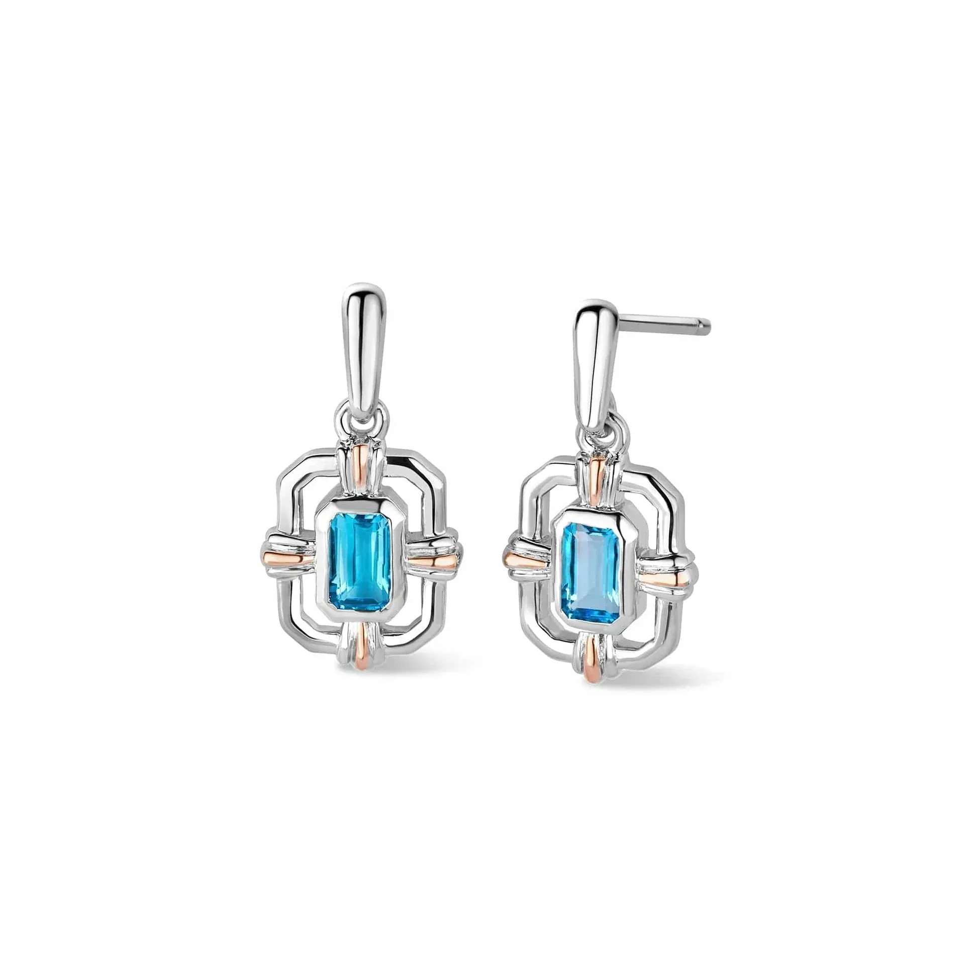 Clogau Enchanted Gateways Sterling Silver Swiss Blue Topaz Stud Earrings sold by Jura Watches