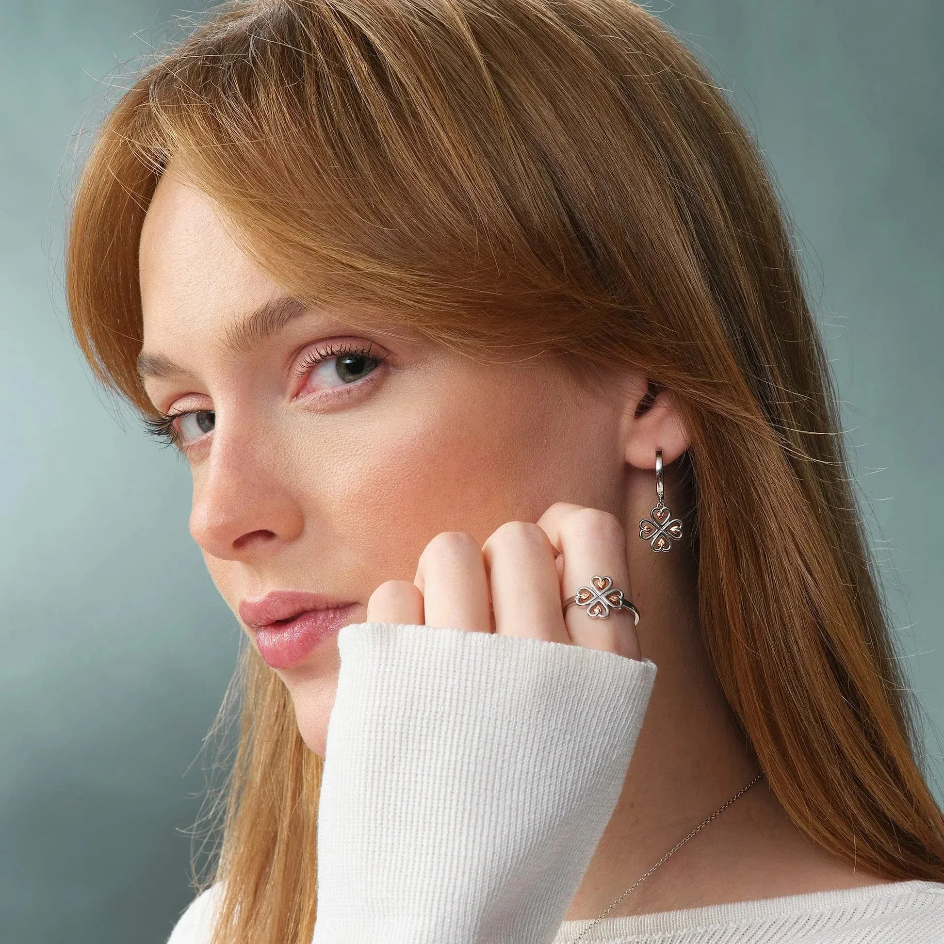 Clogau Tree of Life Sterling Silver Heart Drop Hoop Earrings sold by Jura Watches product image thumbnail 3