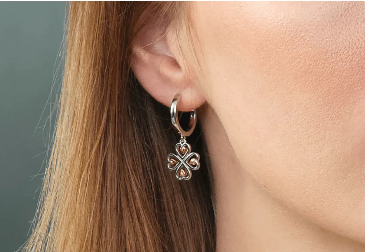 Clogau Tree of Life Sterling Silver Heart Drop Hoop Earrings sold by Jura Watches product image thumbnail 2