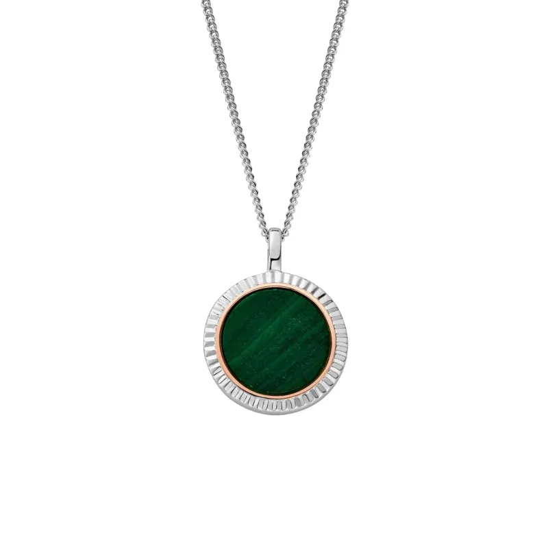 Clogau Reflections of Padarn Sterling Silver Malachite Necklace sold by Jura Watches