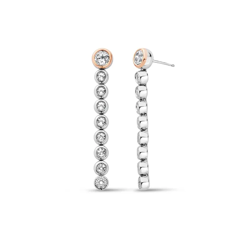Clogau Celebration Silver Drop Hoop Earrings sold by Jura Watches