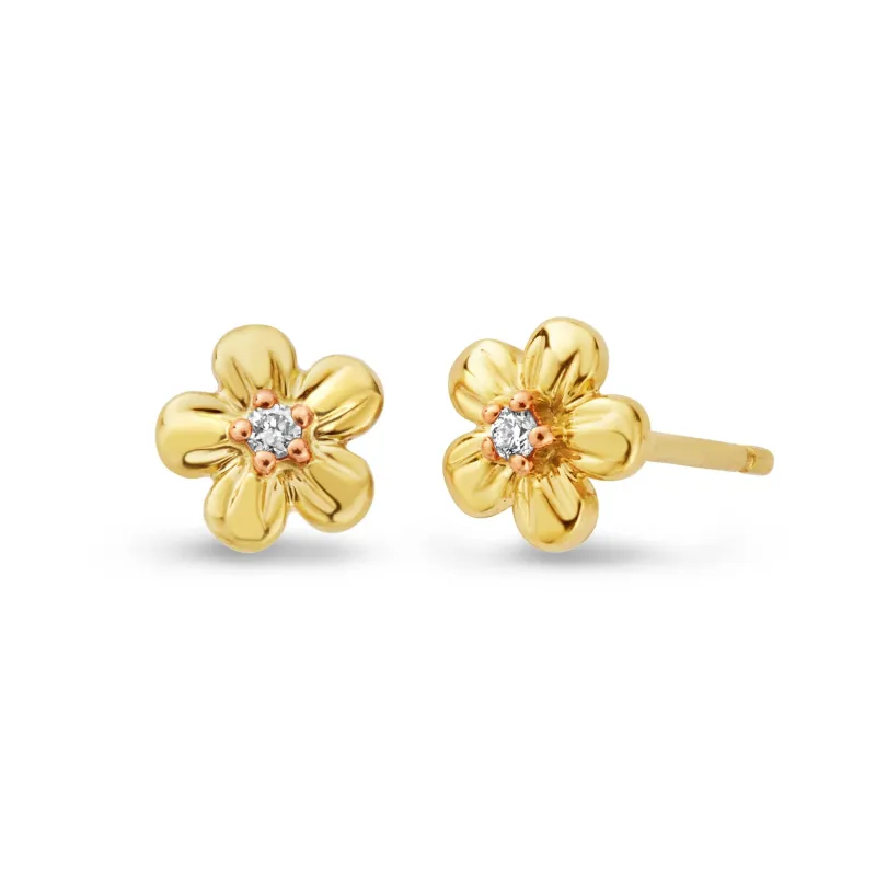 Clogau Forget Me Not Gold and Diamond Earrings sold by Jura Watches