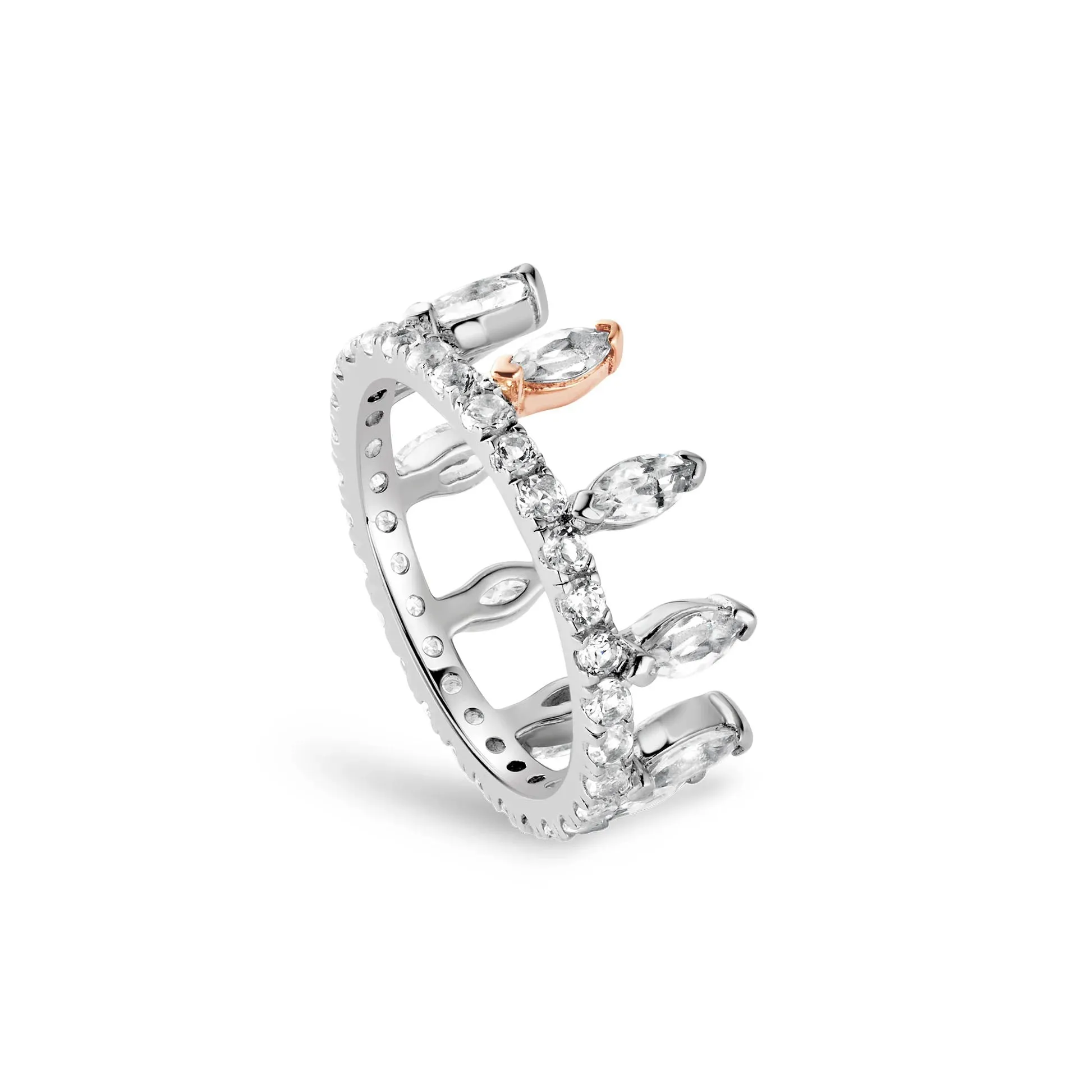 Clogau Celebration Crown Silver and White Topaz Ring sold by Jura Watches