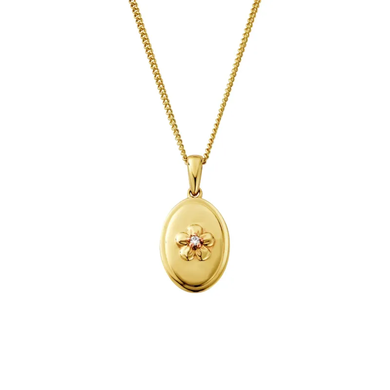 Clogau Forget Me Not Gold and Diamond Pendant sold by Jura Watches