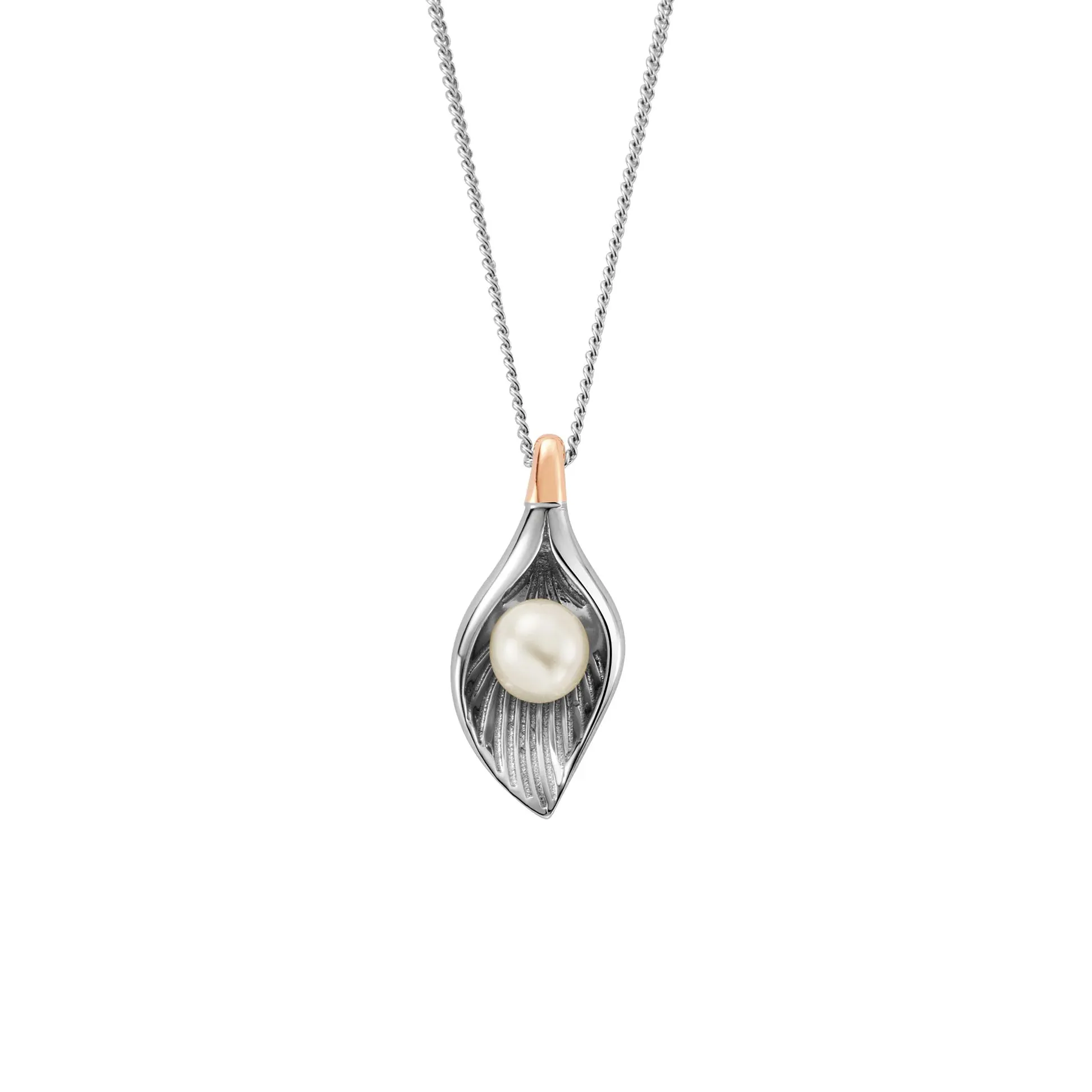 Clogau Beachcomber Shell Silver and Pearl Necklace sold by Jura Watches