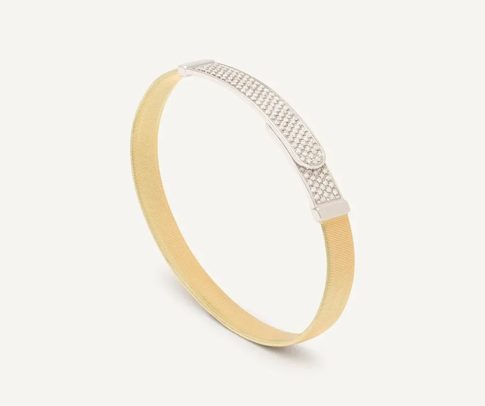 Marco Bicego Masai 18ct Yellow Gold Coil 0.85ct Diamond Bangle sold by Jura Watches
