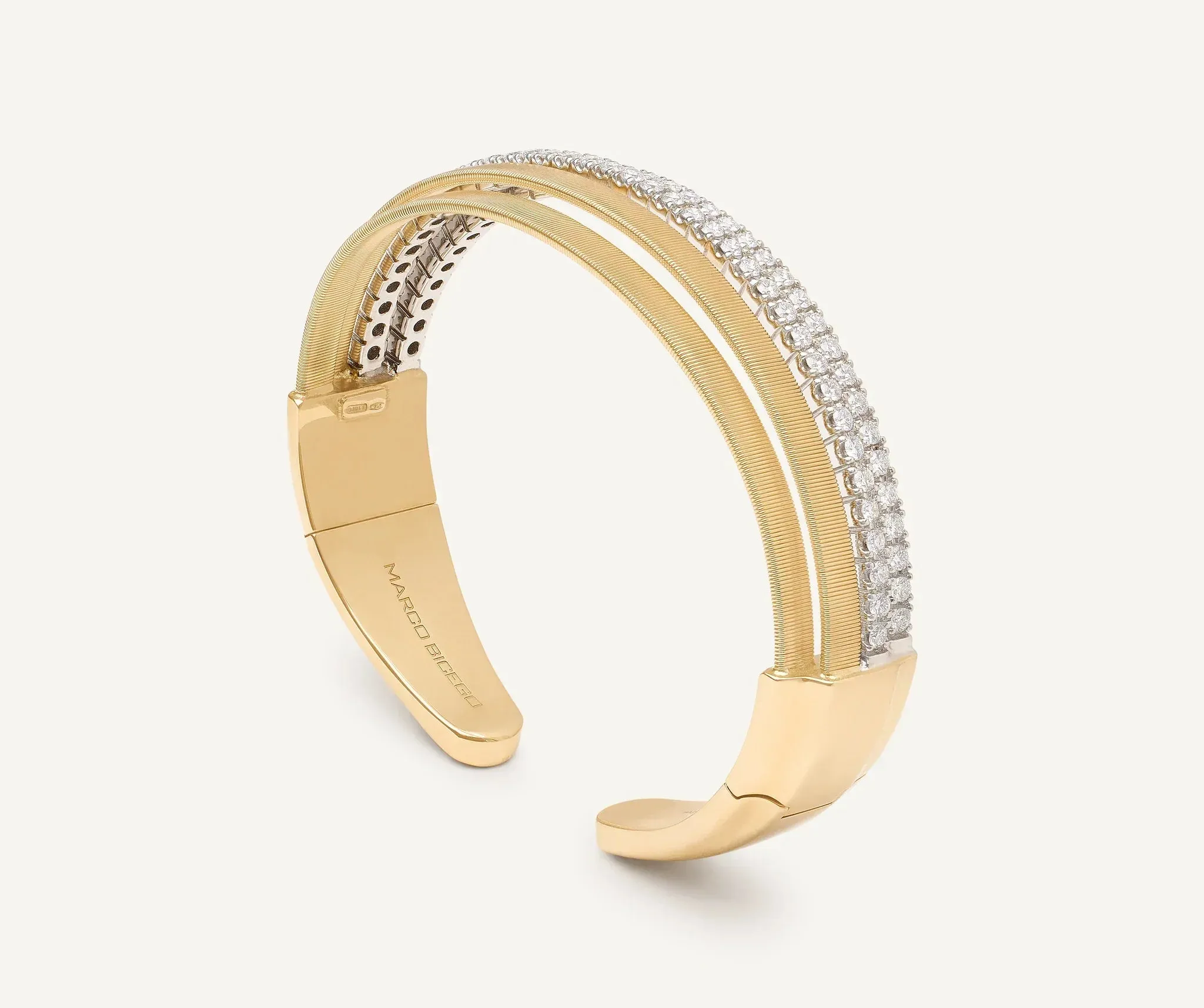 Marco Bicego Masai 18ct Yellow Gold Coil 1.85ct Diamond Bangle sold by Jura Watches