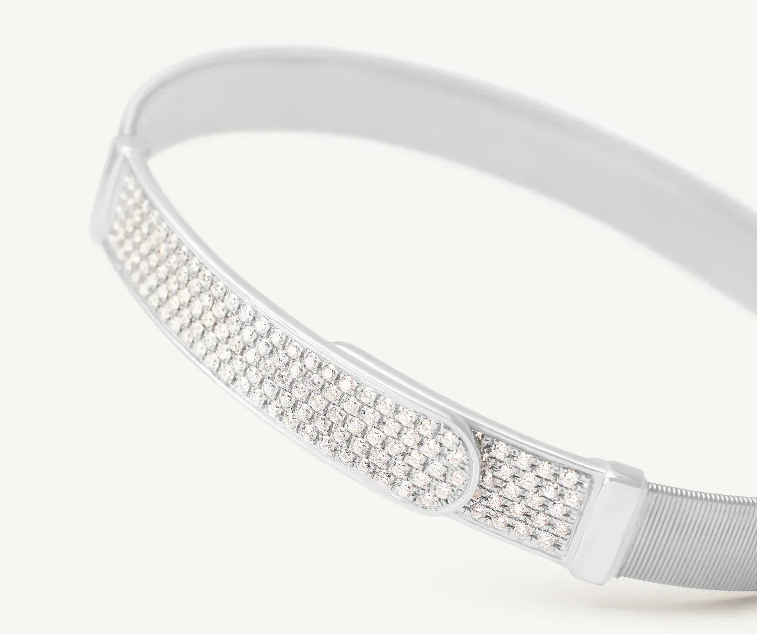Marco Bicego Masai 18ct White Gold Coil 0.8ct Diamond Bangle sold by Jura Watches product image thumbnail 2