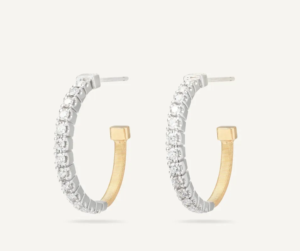 Marco Bicego Masai 18ct Yellow Gold Coil 0.68ct Diamond Earrings sold by Jura Watches