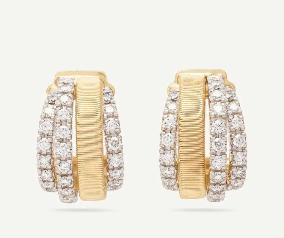 Marco Bicego Masai 18ct Yellow Gold Coil 1.08ct Diamond Earrings sold by Jura Watches