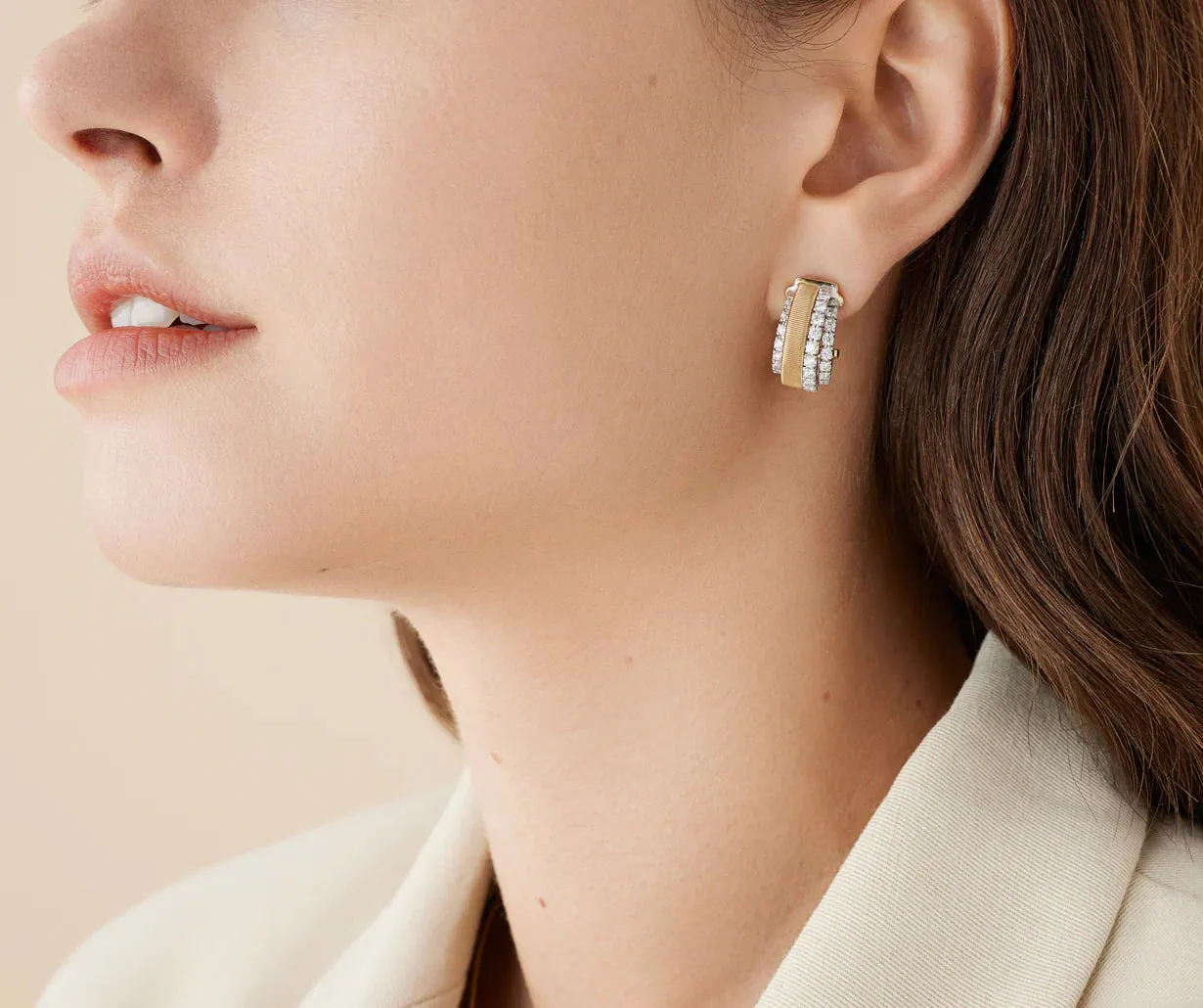 Marco Bicego Masai 18ct Yellow Gold Coil 1.08ct Diamond Earrings sold by Jura Watches product image thumbnail 3