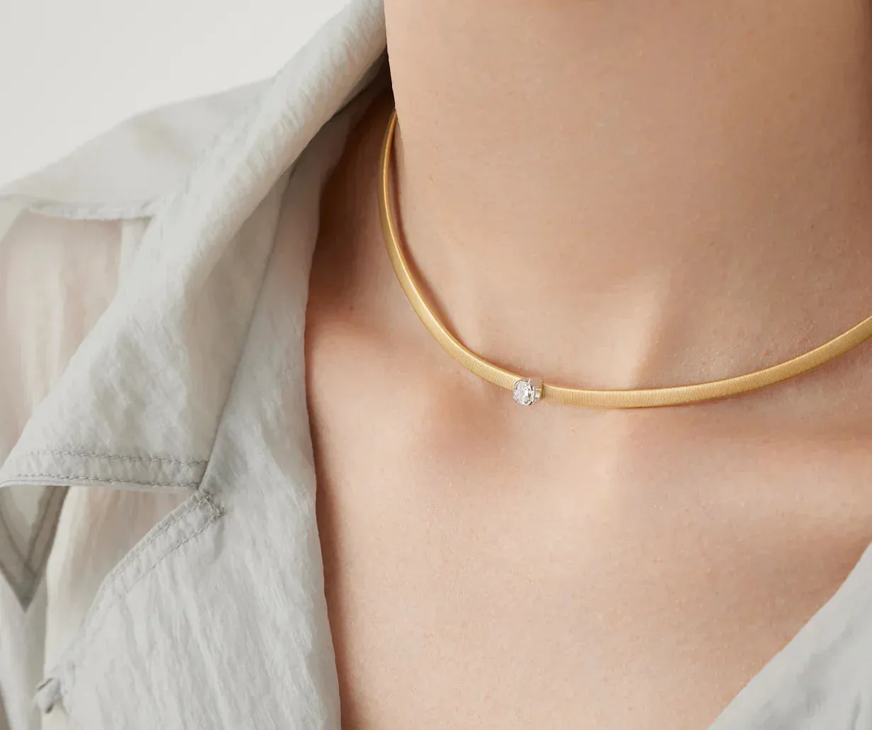 Marco Bicego Masai 18ct Yellow Gold Coil 0.52ct Cushion Cut Diamond Necklace sold by Jura Watches product image thumbnail 3