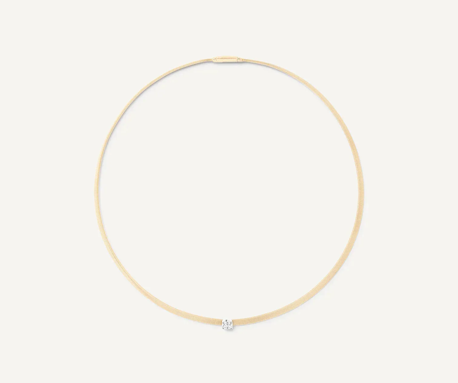 Marco Bicego Masai 18ct Yellow Gold Coil 0.52ct Cushion Cut Diamond Necklace sold by Jura Watches